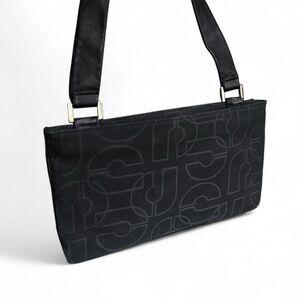 80s Charles Jourdan Paris black shoulder bag